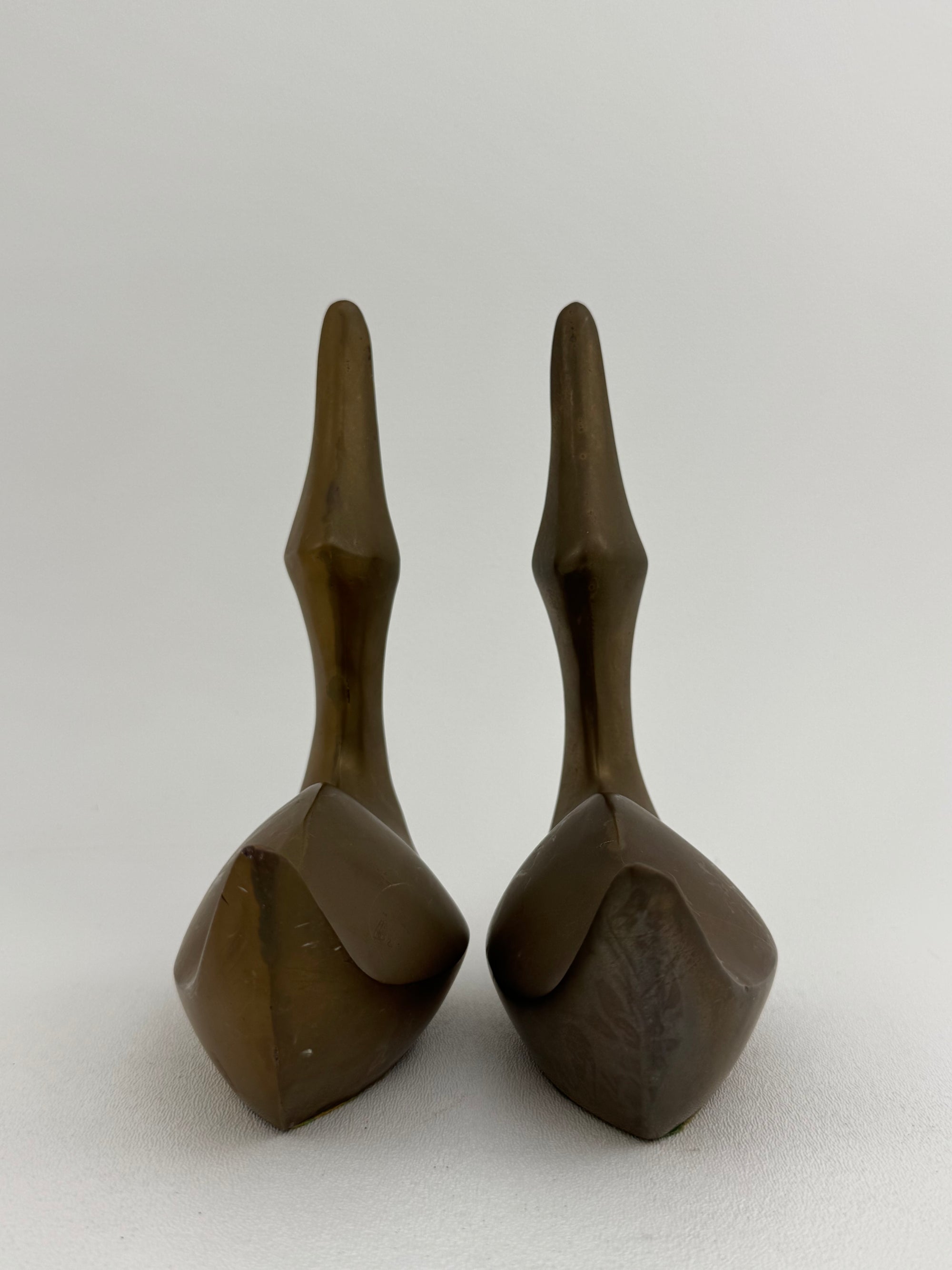 Vintage Brass Geese- A Pair