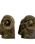 Vintage Brass Ram Head Bookends