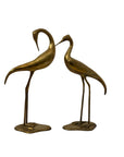 Vintage Tall Brass Cranes – Pair of Mid-Century Modern Heron Sculptures