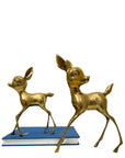 Vintage Brass Deer Pair – Mid-Century Modern Fawns | Hollywood Regency Woodland Figurines