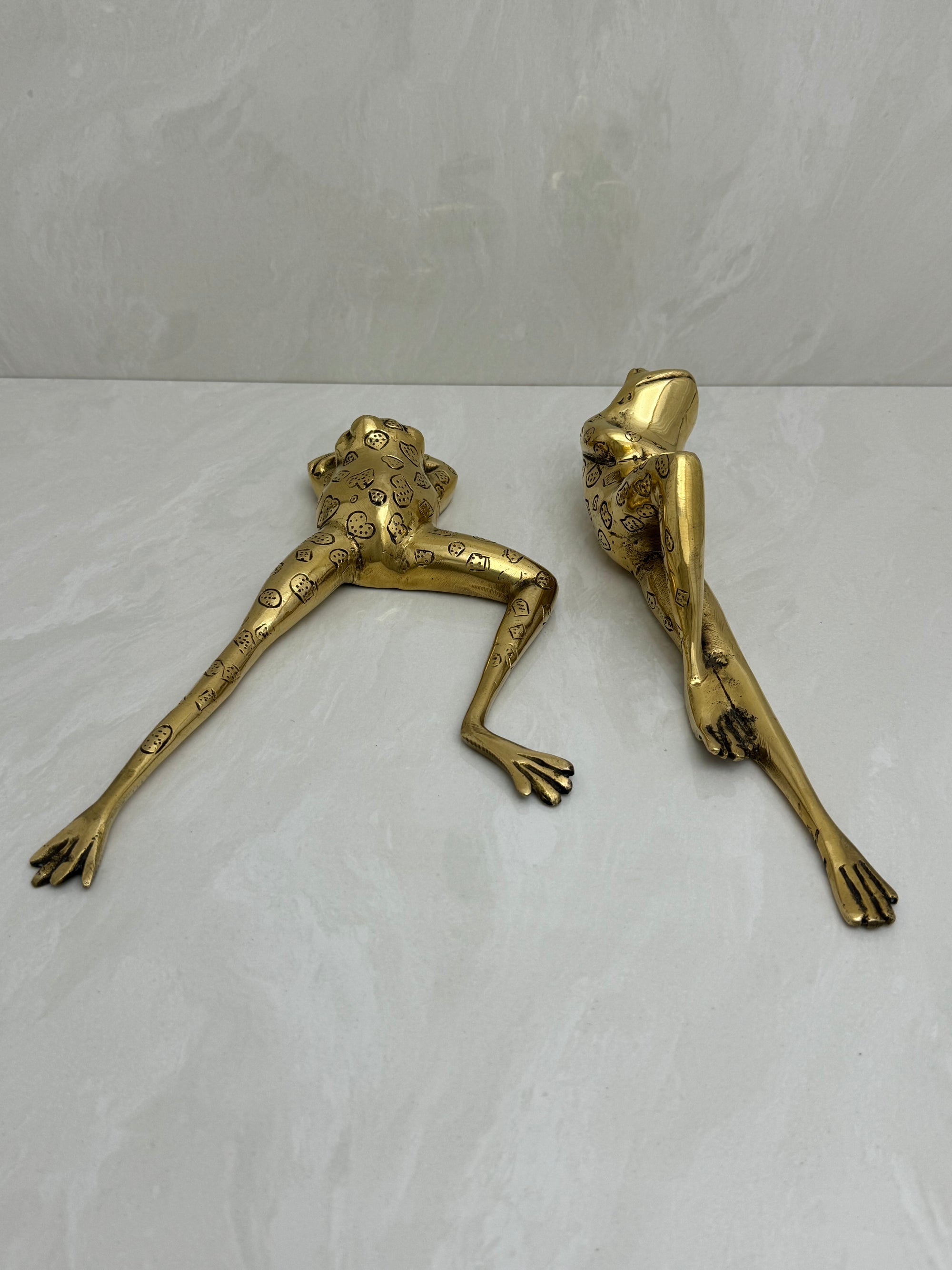 Long Legged Brass Frogs-A Pair