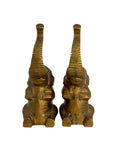 Vintage Brass Sitting Elephant Pair