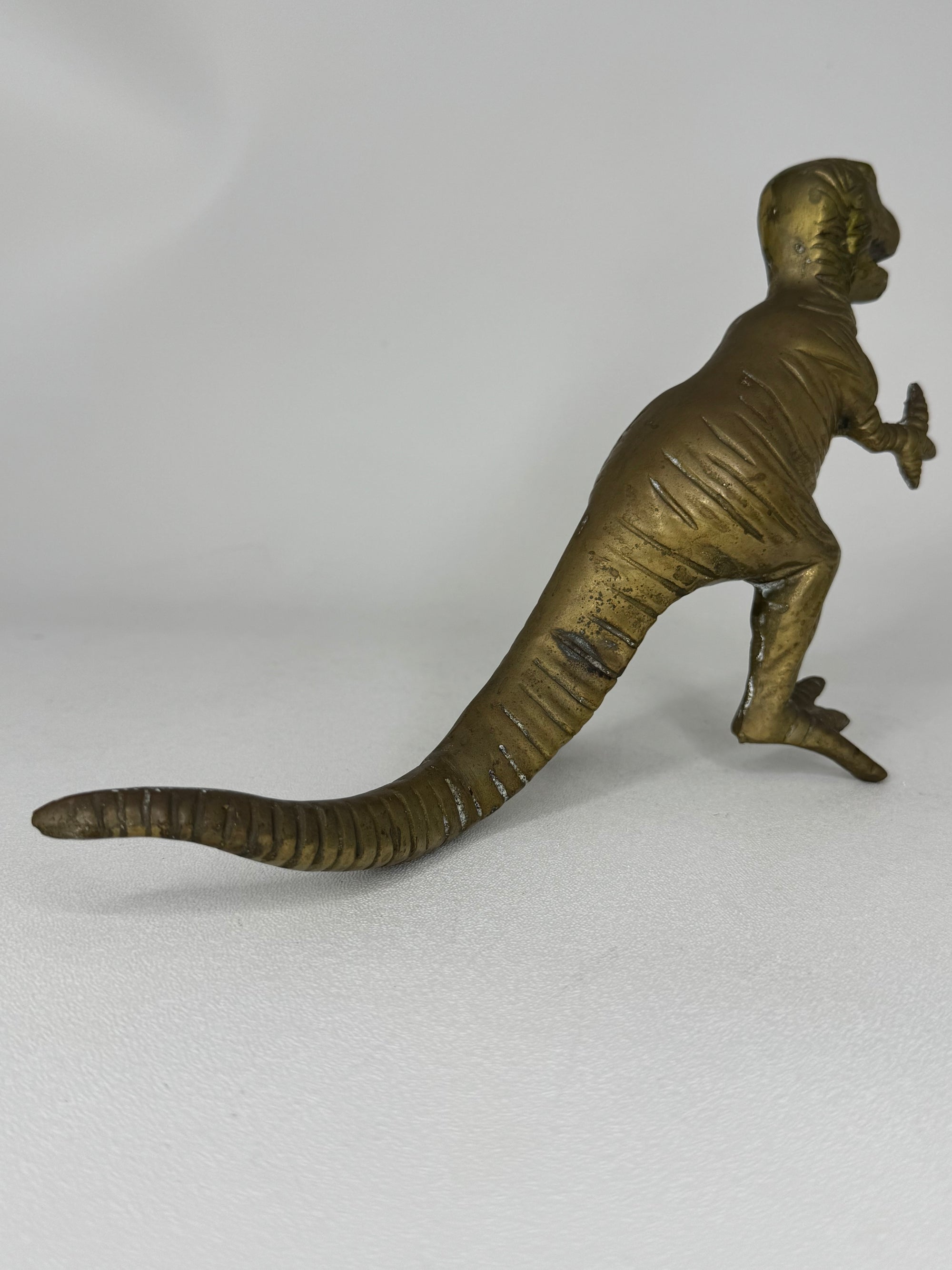 Vintage Brass Dinosaur Figurine / T-Rex Style Sculpture