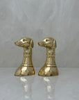 Vintage Brass Dog Bookends- A Pair