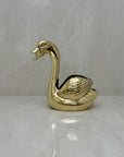 Vintage Brass Double Swan Planter