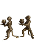Vintage Brass Monkey Candle Holders