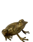 Vintage Brass Frog Figurine – Mid-Century Modern Toad Sculpture | Hollywood Regency Paperweight