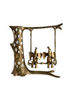 Vintage Brass & Mother of Pearl Elephant Swing
