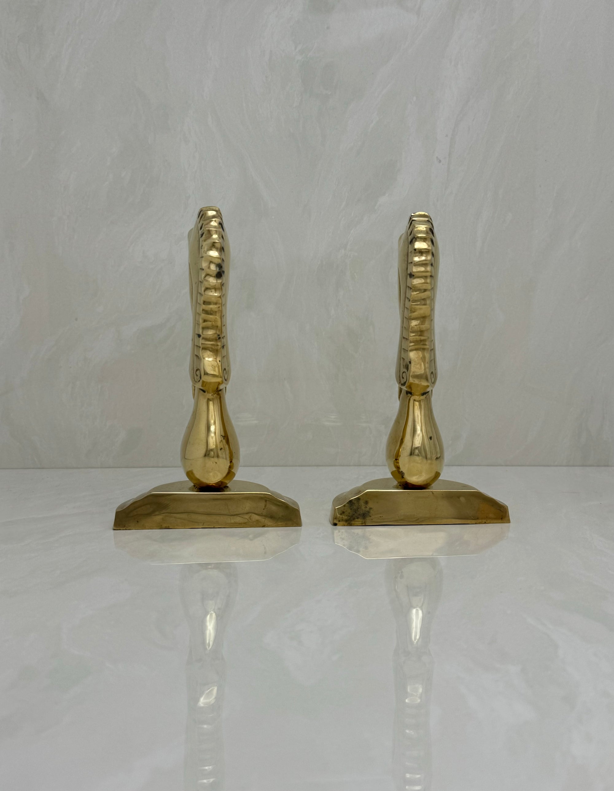 Vintage Brass Horse Bookends-A Pair