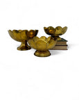 Vintage Brass Floral Bowls- A Three Piece Lightweight Set