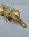 Vintage Brass Crouching Jaguar