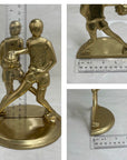 Vintage Brass Basketball Bookends Larry Bird-A Pair