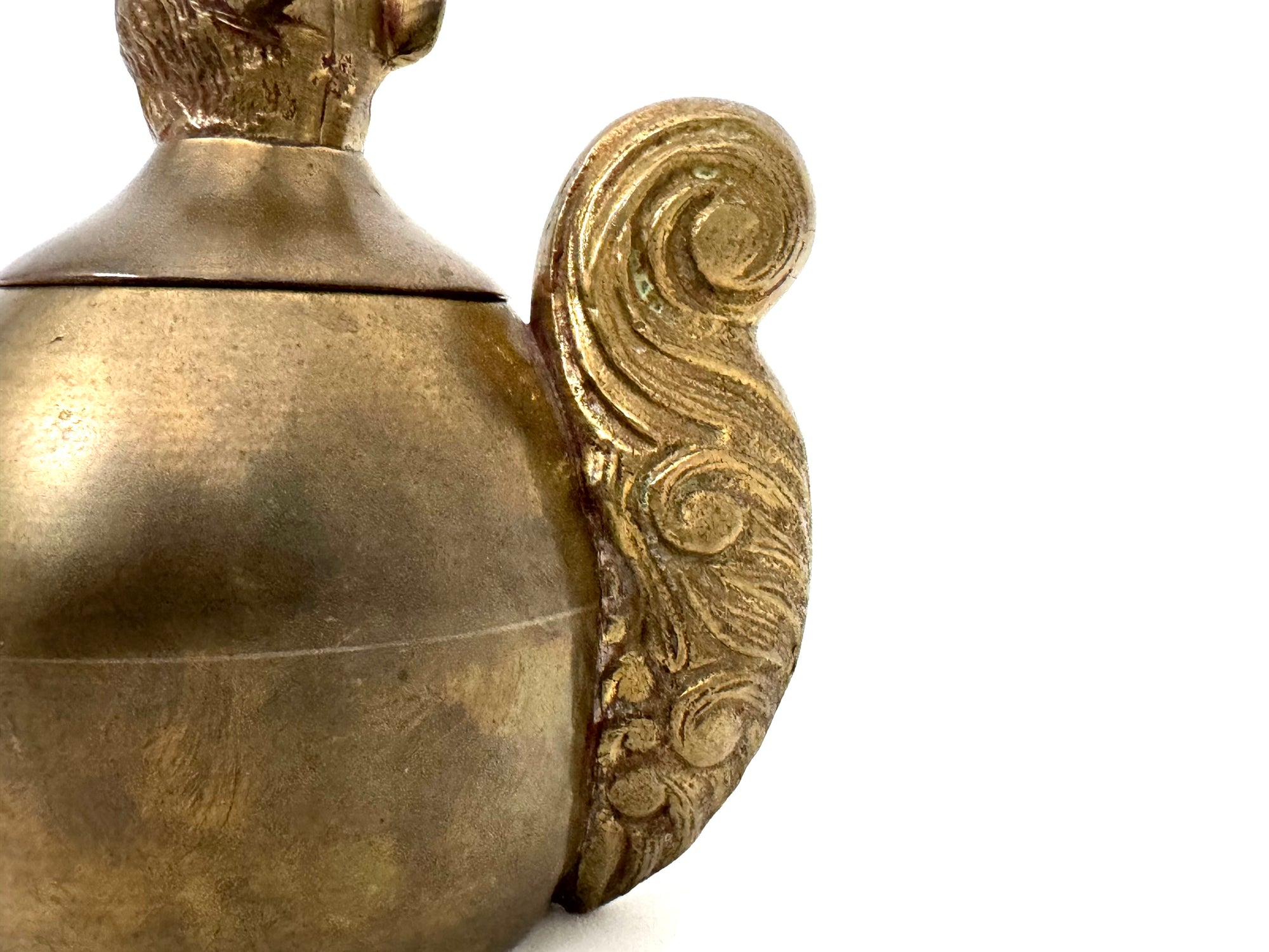 Vintage Brass Squirrel Trinket Container