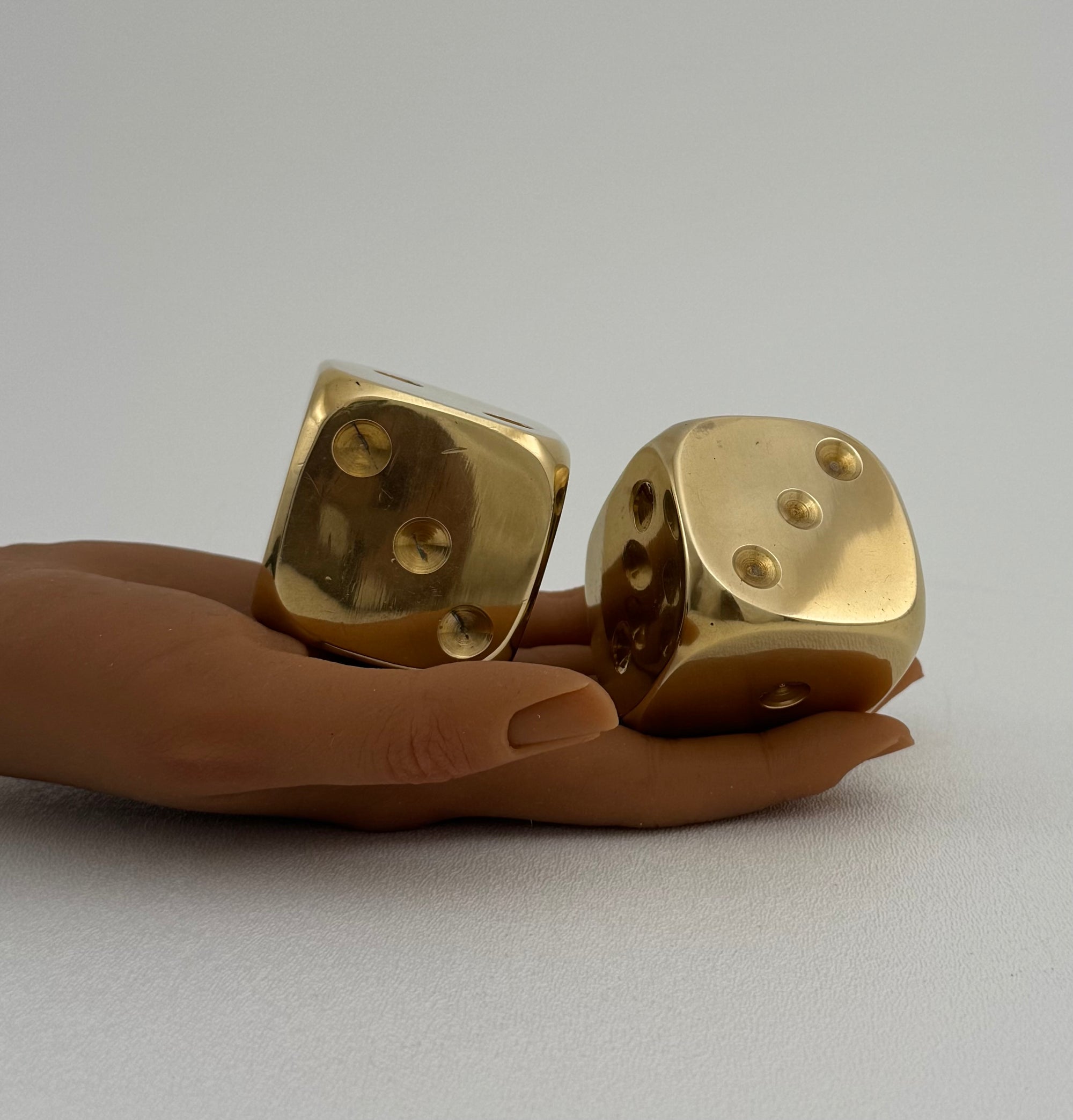 Vintage Brass Dice-A Pair