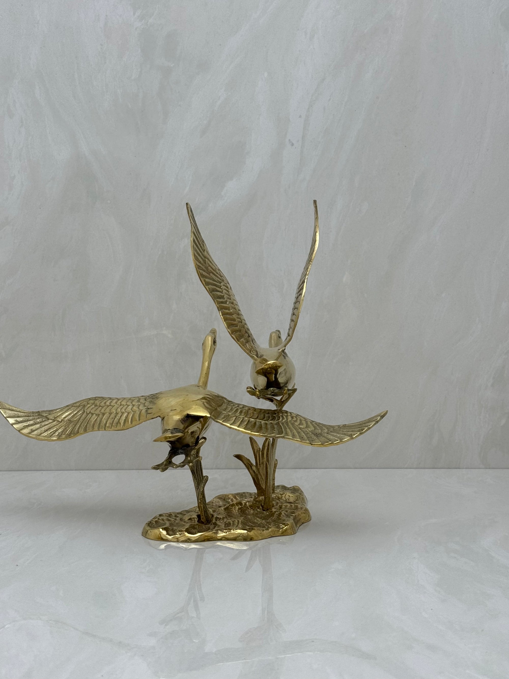 Vintage Brass Bird Sculpture