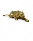 Vintage Brass Crouching Jaguar