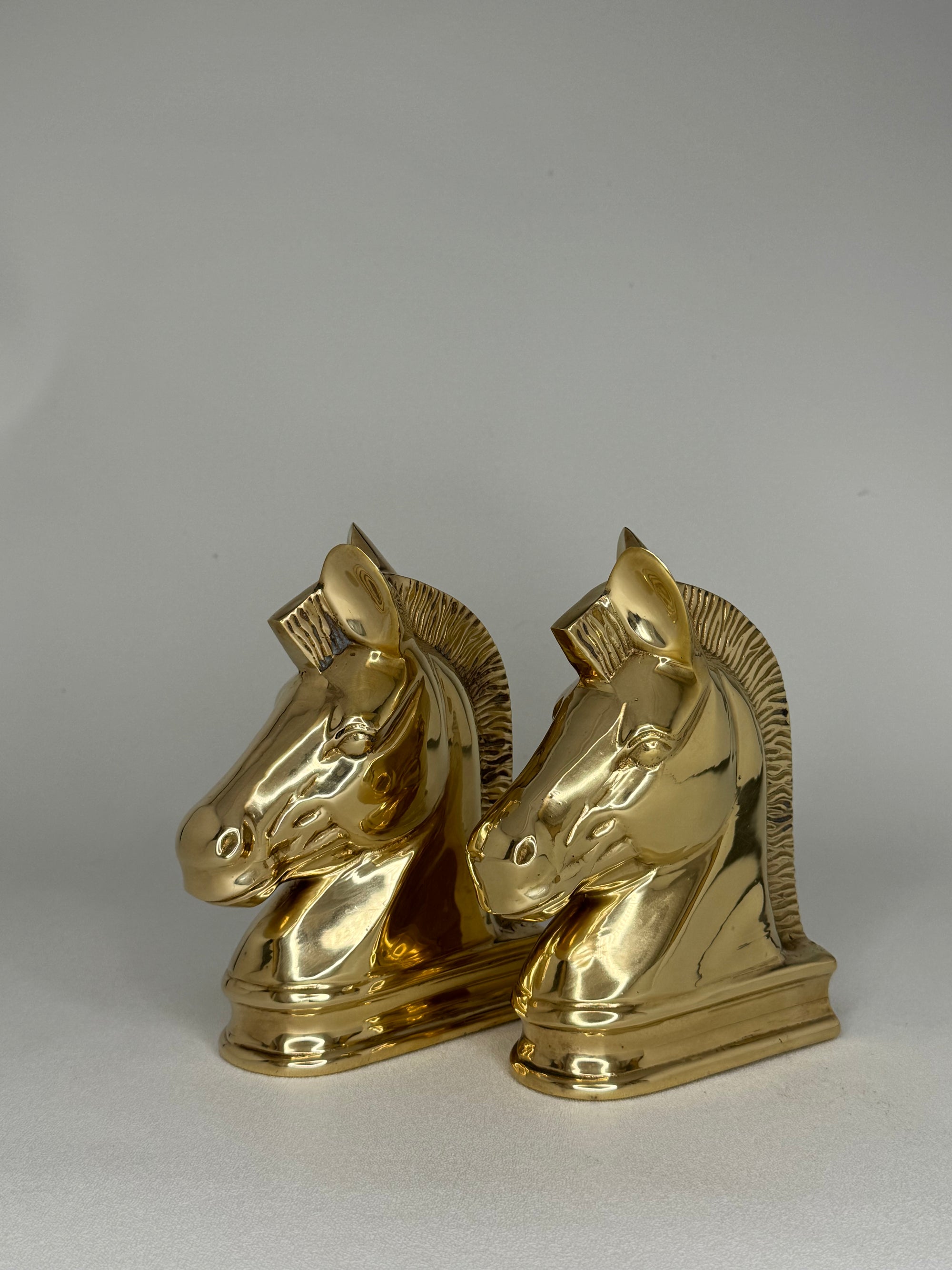 Vintage Brass Horsehead Figurines/Bookends