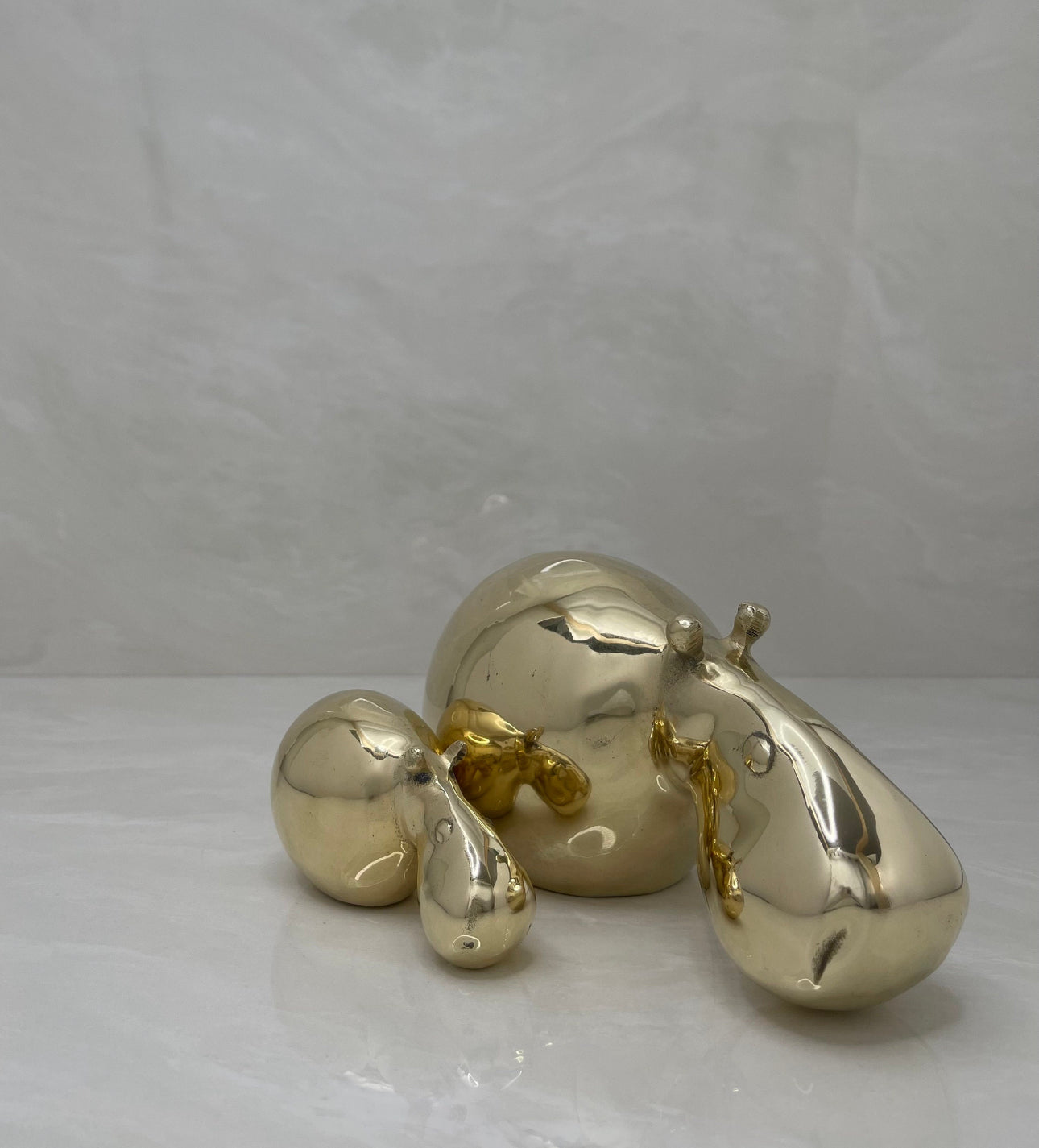 Golden Snooze – Vintage Brass Hippo Pair