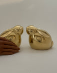 Rare Vintage Brass Chubby Bunny Rabbits-A Pair