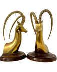 Vintage Sarréid Ltd. Brass Ibex Sculptures — Made in Spain, Mid-Century Modern Elegance
