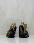 Vintage Bombay Frog on Rock Bookends-A Pair