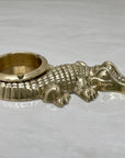 Vintage Brass Alligator Ashtray/Candleholder/Ring Dish