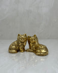 Small Vintage Brass Cat Figurines-A Pair