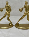 Vintage Brass Basketball Bookends Larry Bird-A Pair