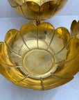 Vintage Brass Floral Bowls- A Three Piece Lightweight Set