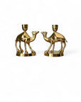 Vintage Brass Camel Candlestick Holders- A Pair