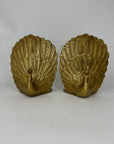 Vintage Brass Peacock Bookends – Regal Fan Tail Pair