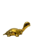 Vintage Brass Turtle Figurine | Long-Necked Mid-Century Modern Animal Sculpture