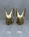 Vintage Brass Rams with Curled Horns-A Pair