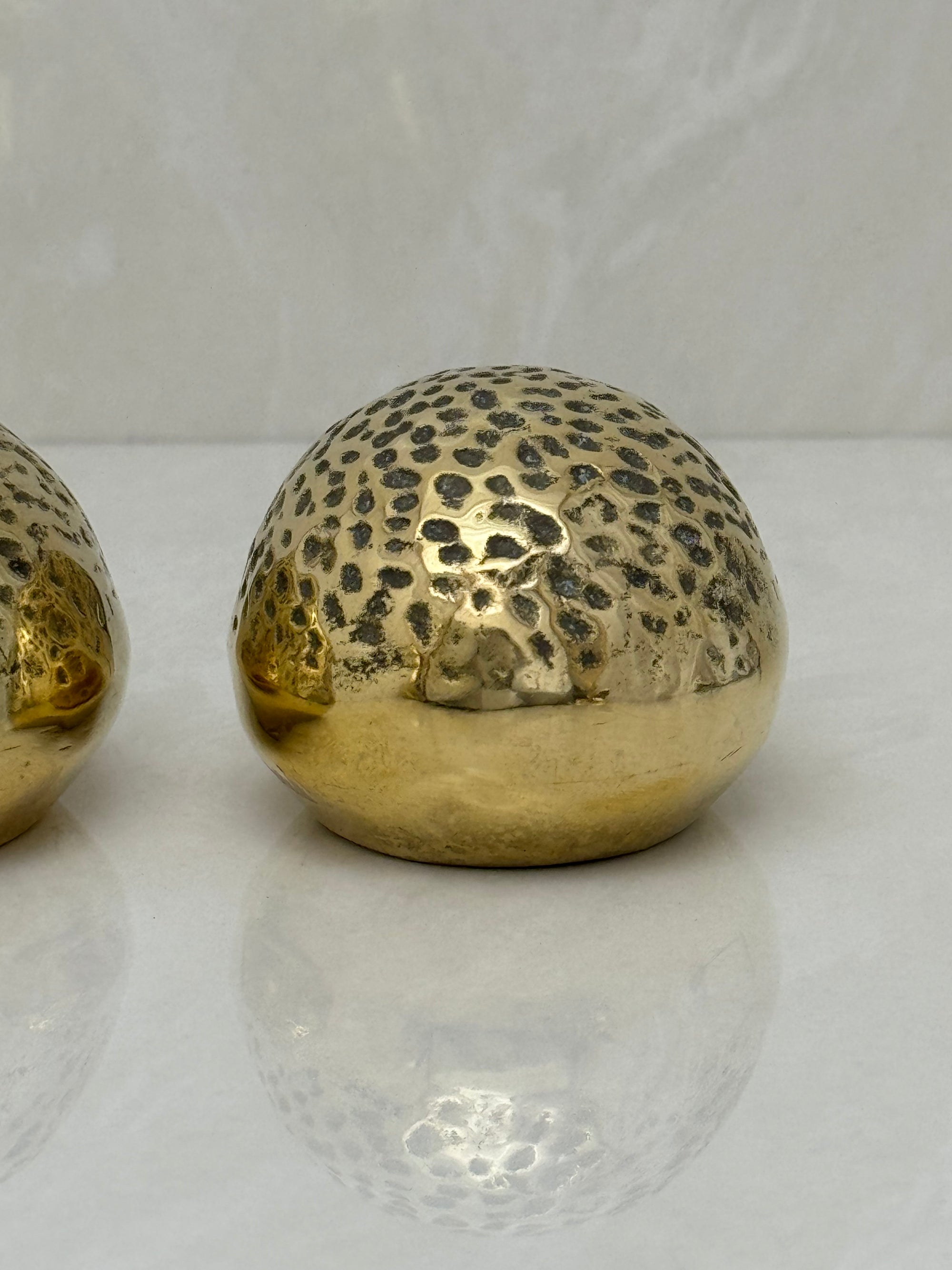 Small and Sleek Vintage Brass Hedgehogs- A Pair By Seiden