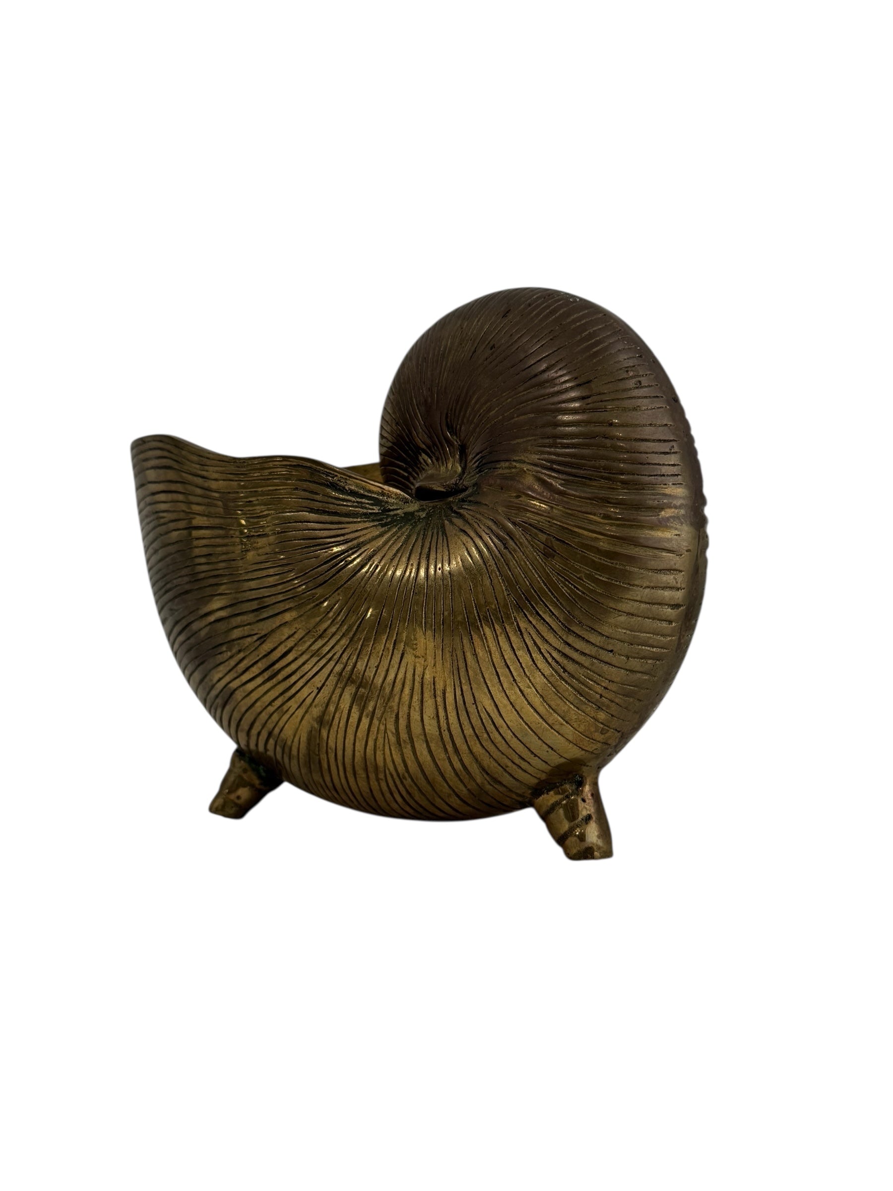 Vintage Brass Shell Stash Pot/Planter/Wine Holder