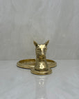 Vintage Brass Fox Head Dresser Tray