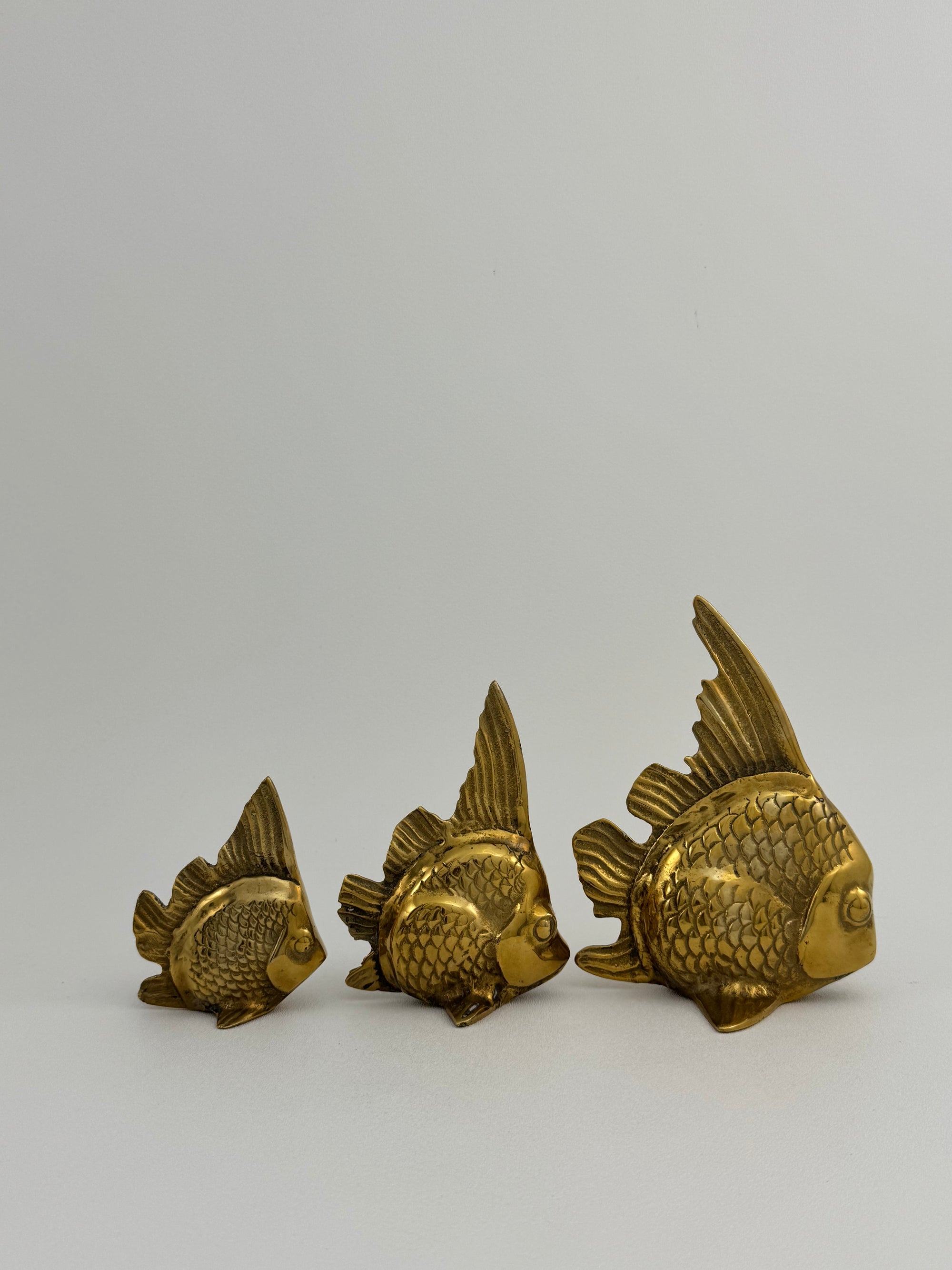 Vintage Brass Fish-A Set of Three