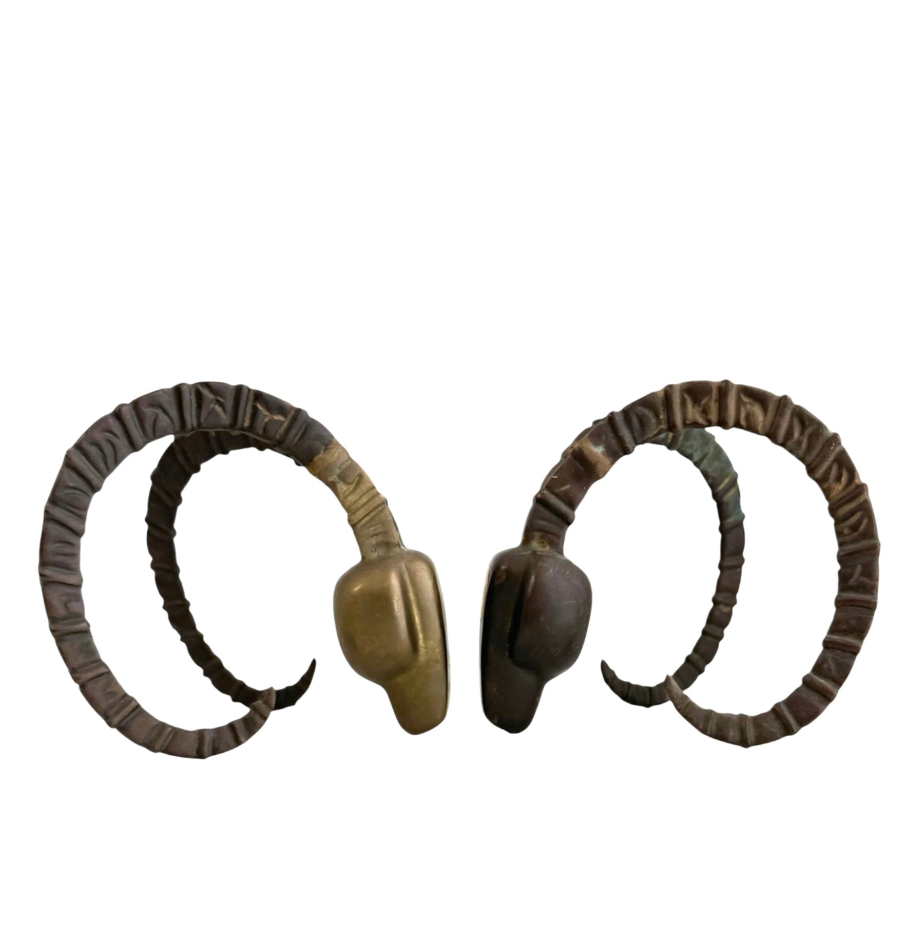Vintage 1981 Dolbi Cashier Ram Horn Sculptures