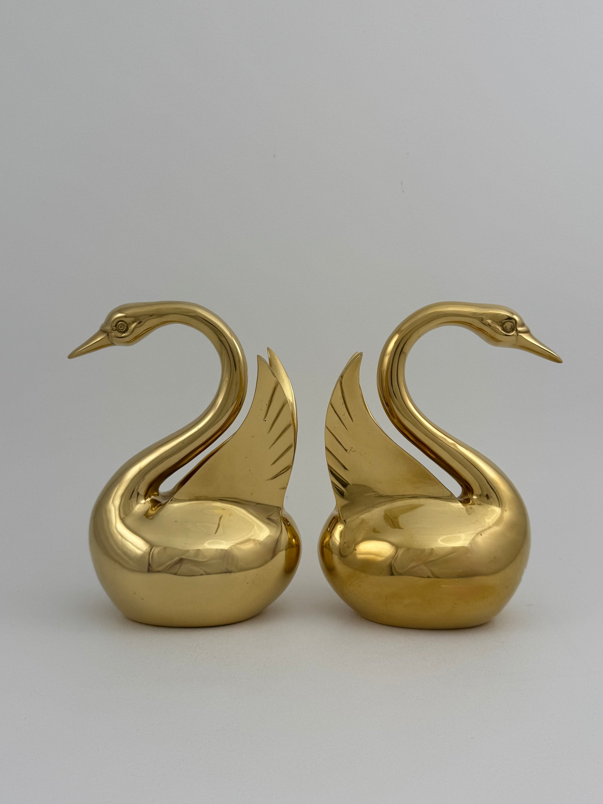 Vintage Brass Angel Wings Love Swans-A Pair by Dolbi Cashier