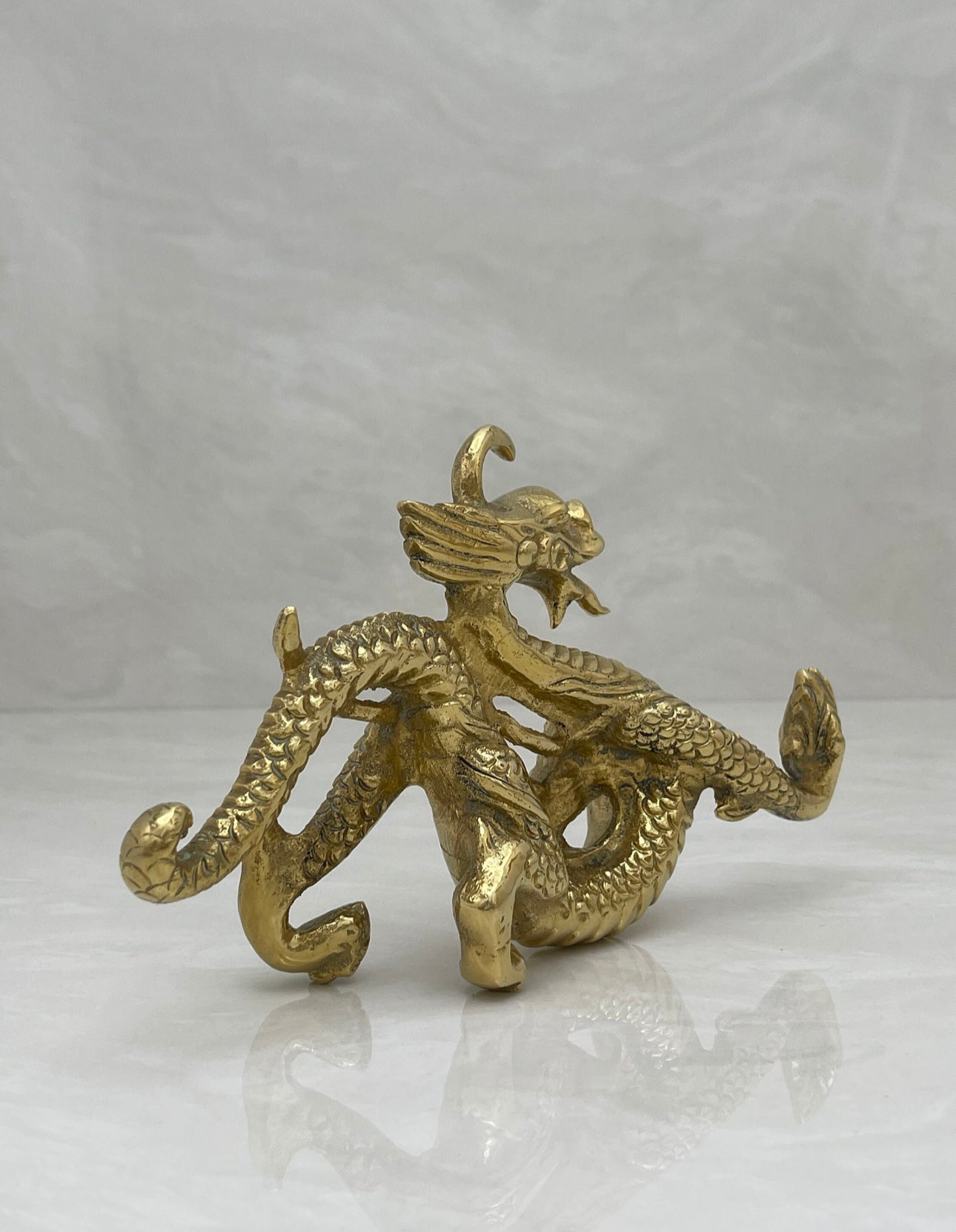 Vintage Brass Spitfire Dragon