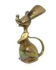 Grand Vintage Mid-Century Modern Brass Mouse Sculpture — Oversized Whimsical Art Accent