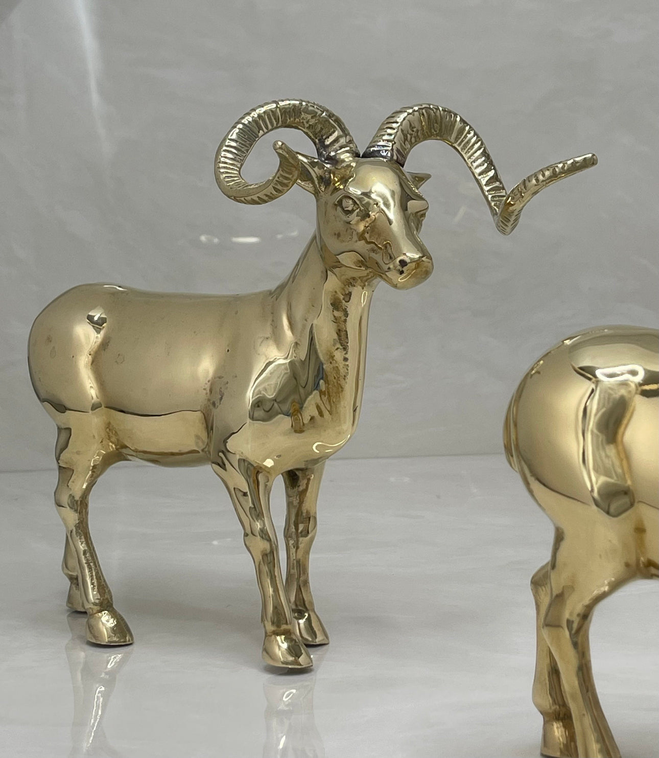 Cute Vintage Brass Antelopes-A Pair