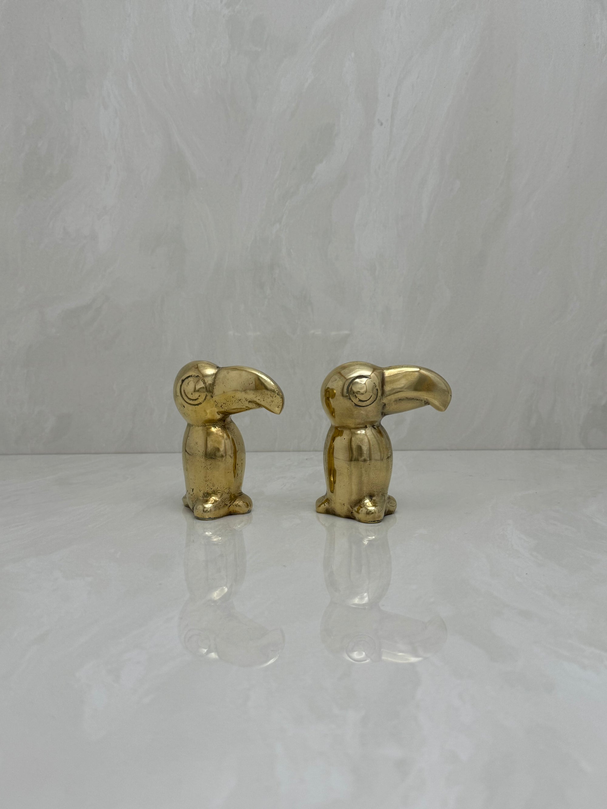 Small Vintage Brass Toucans-A Pair