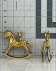 Vintage Brass Unicorn Candleholders-A Pair