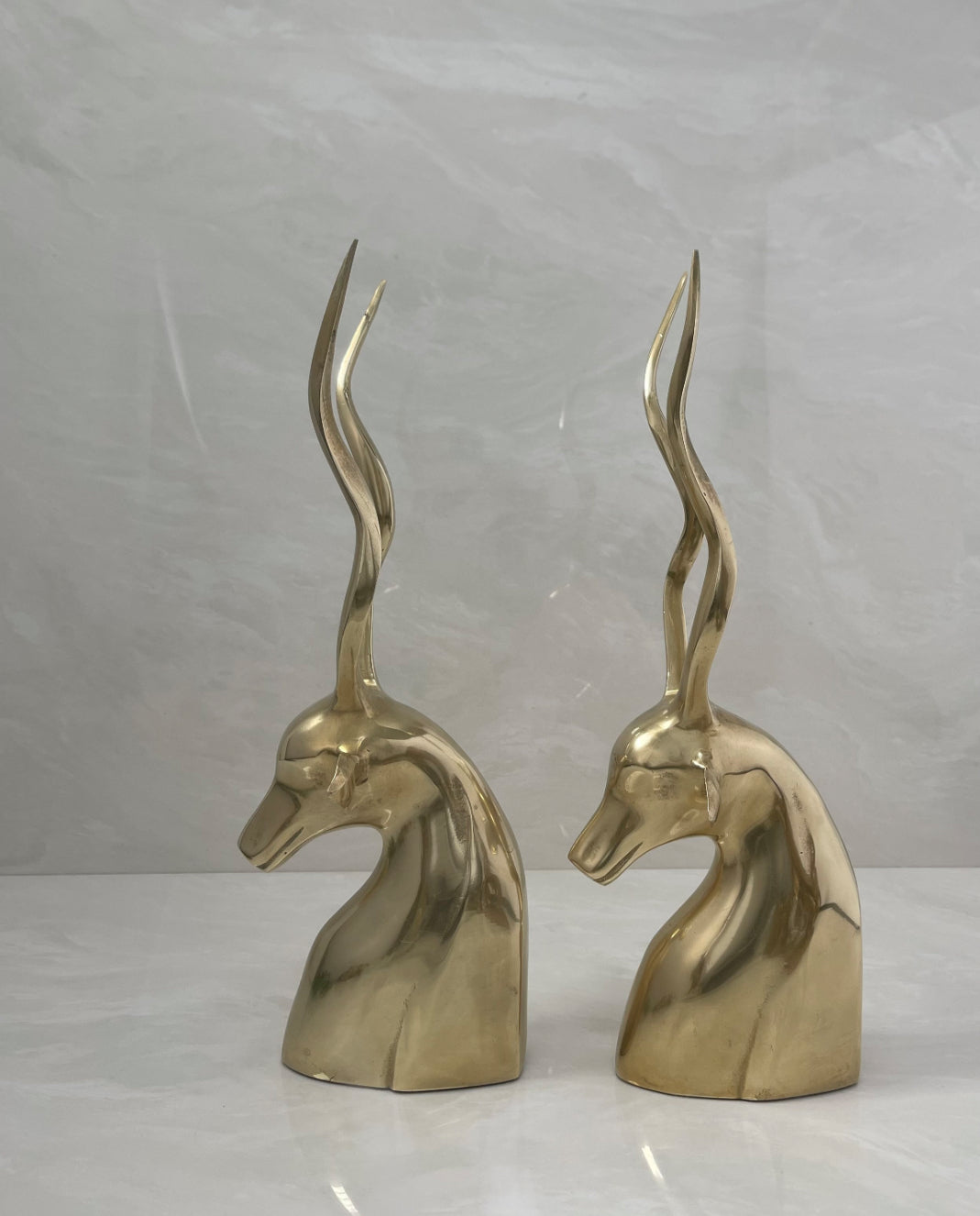 Vintage Brass Antelopes- A  Pair