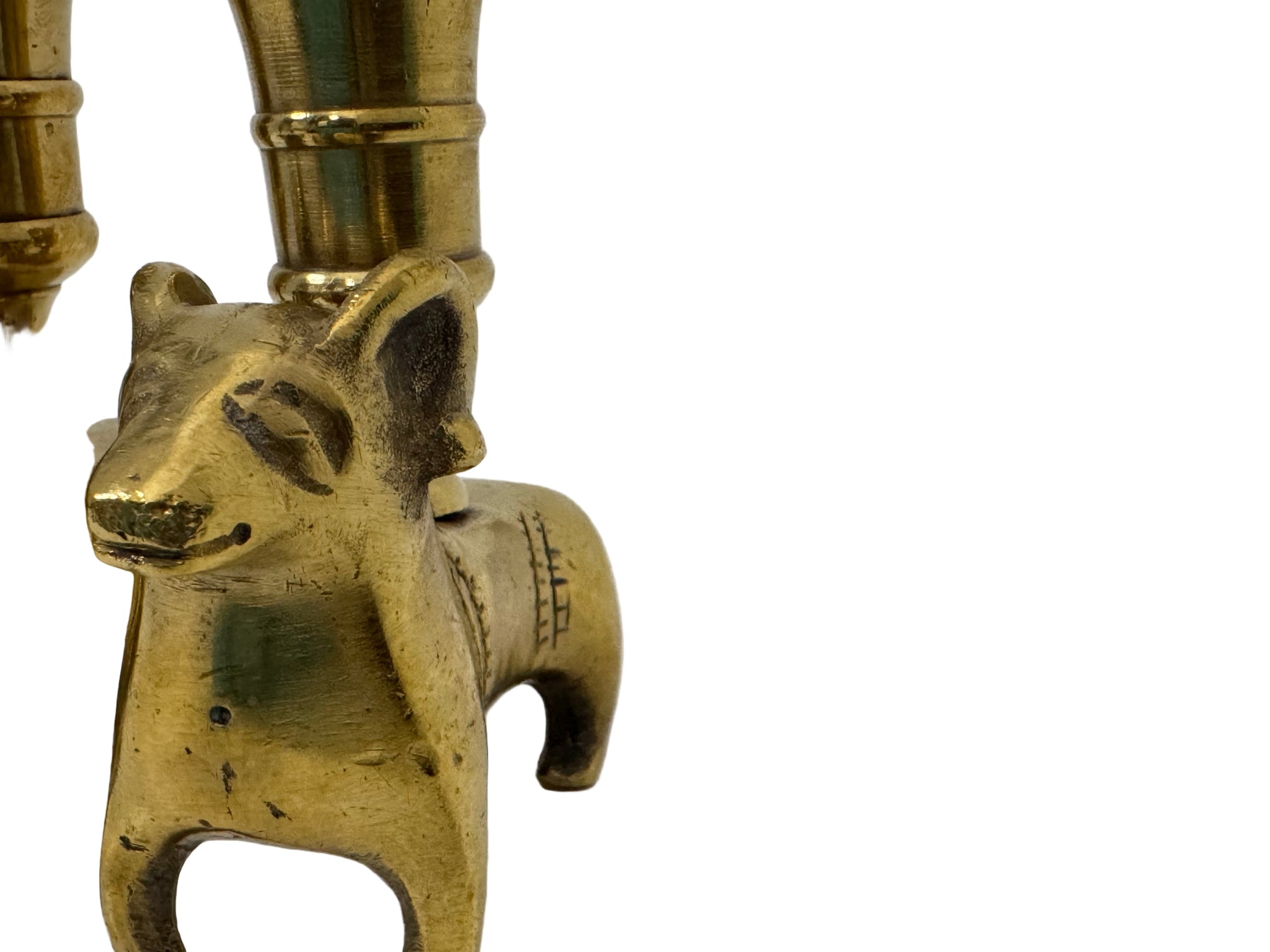 Vintage Brass Ram Candle Holders | Mid-Century Handcrafted Pair