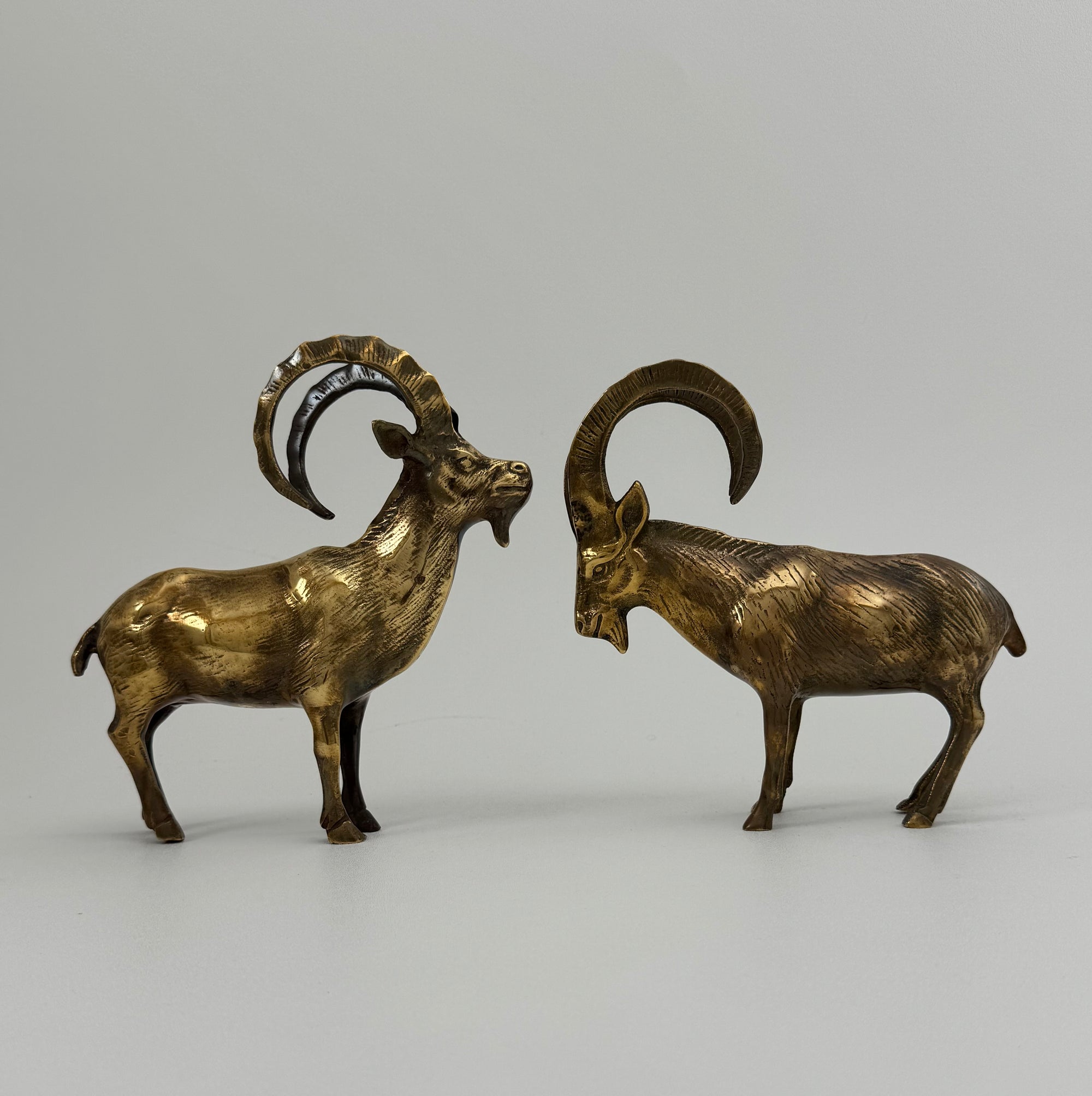 Vintage Brass Ibex Goat Sculptures – Pair-G.O.A.T Wedding Gift for Power Couple