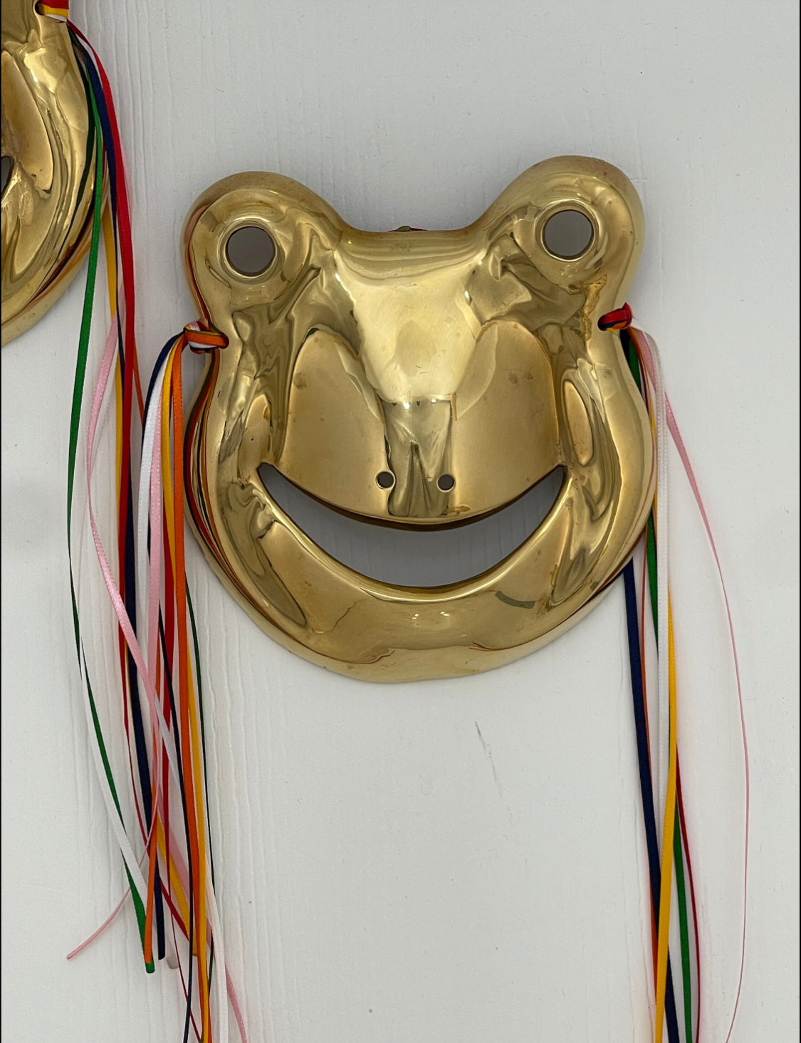Vintage Brass Frog Masks-A Pair