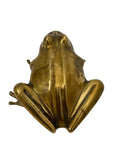 Vintage Brass Frog Figurine – Mid-Century Modern Toad Sculpture | Hollywood Regency Paperweight
