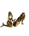 Vintage Brass Mermaid Pair